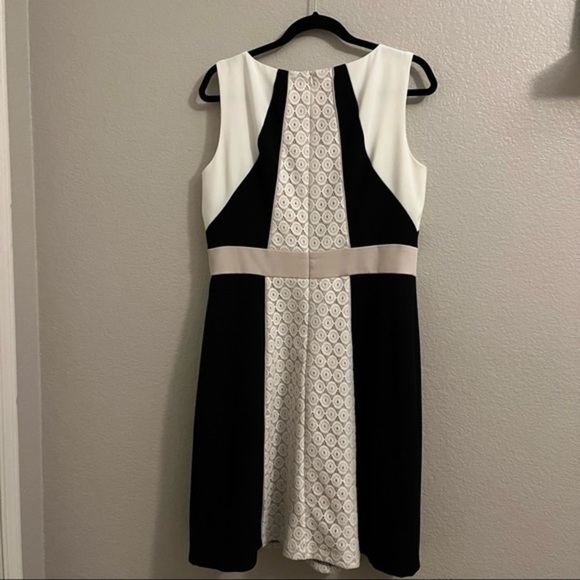 COPY - Colorblock Lace Inset Sheath Dress - Picture 2 of 5